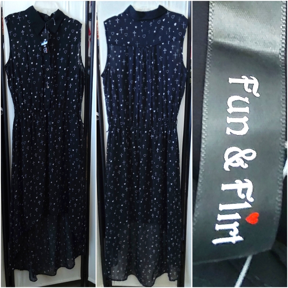 Fun & Flirt high-low sleeveless Peter Pan colar dress size XL (NWTS)